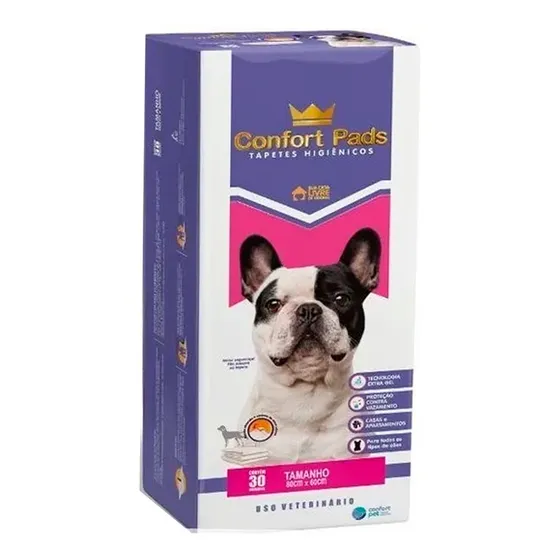 Tapete Higienico Confort pads Branco com 30unidades 80 x 60 cm