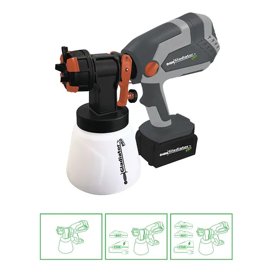 Equipo Pintar Con Batería 18v Recargable (2ah) Gladiator Pro