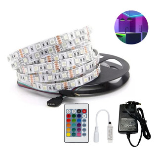 Tira Led Rgb 5050 Flexible 5m 12v + Control Y Accesorios Tira Led Rgb 5050 Flexible 5m 12v + Control Y Accesorios