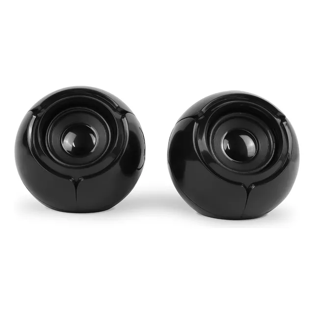 Bocinas Portátiles Vorago SPK-105 6W Potencia Estéreo 3Wx2 USB y 3.5mm Ultra Compactas 8x8x7cm 180g Plug & Play para Laptop PC y Smartphones negro