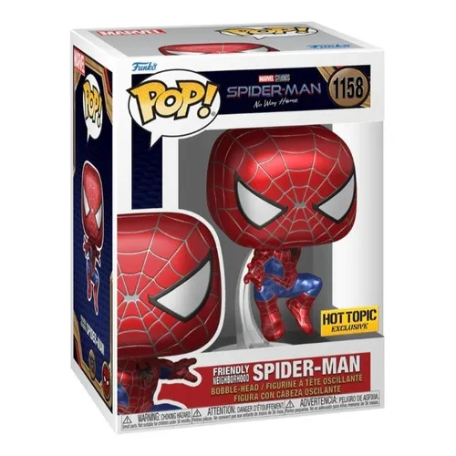 Spiderman Funko Pop Friendly Neighborhood Metallic Hottopic