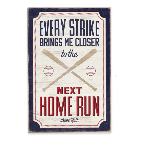 Decoracion Pared Madera Cita Beisbol - Every Strike Me Casa