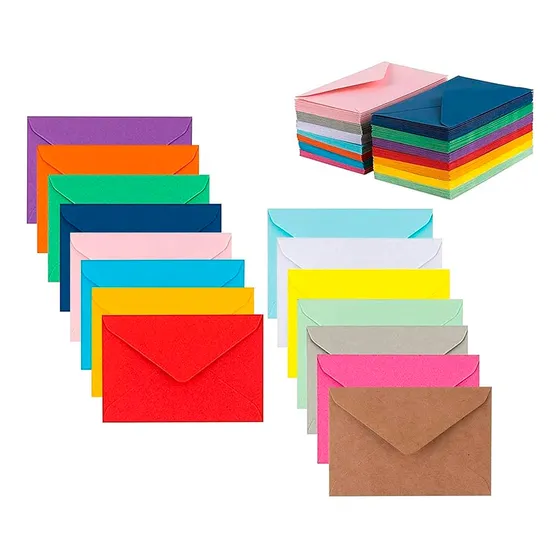 Mini Envelope Colorido 100 Unidades