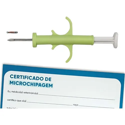 TRIPUÍ MED microchip animal nanochip 1,4x8mm kit 100 unidades cor verde