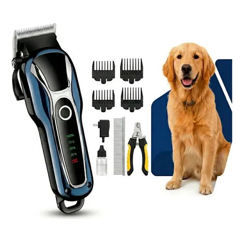 Máquina De Tosa Pet Bivolt Profissional Kemei Km-1991 Cor Preta