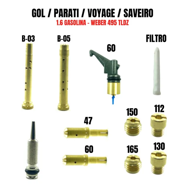 Kit Gicles Gol 1.6 Gasolina Weber Tldz 1989/1990/1991/92....