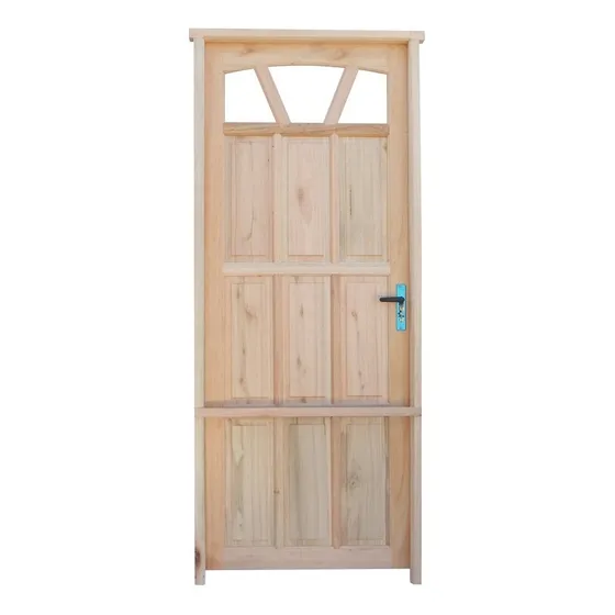 Puerta Waluminio Madera Exterior Natural 85x205x2.5 Cm.