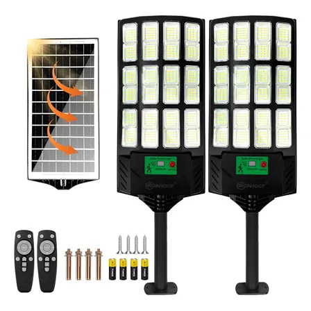 900w Luminaria Poste Solar Potente Com Sensor De Presenca Luminaria Poste Solar Preto