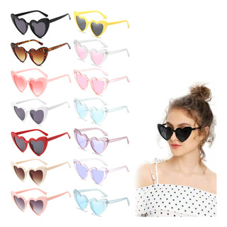 14pz Gafas De Sol Corazón Accesorios Moda Niñas Mujer Lentes 14pz Gafas De Sol Corazón Accesorios Moda Niñas Mujer Lentes