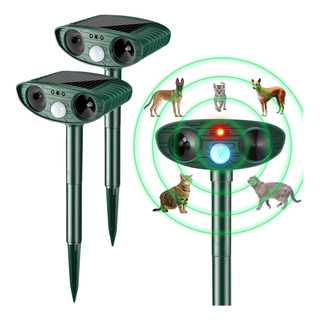2 Repelente Ultrasónico Animales Ahuyentador Solar Plagas 2 Repelente Ultrasónico Animales Ahuyentador Solar Plagas