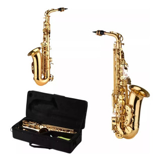 Sax Alto Konig Dourado Completo Com Estojo Boquilha Sax Alto Konig Dourado Completo Com Estojo Boquilha