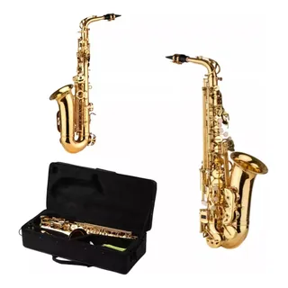 Sax Alto Konig Dourado Completo Com Estojo Boquilha Sax Alto Konig Dourado Completo Com Estojo Boquilha