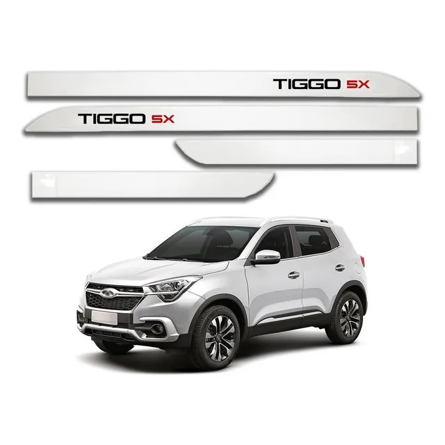 Jogo Friso Lateral Porta Chery Tiggo 5x Branco Perolizado