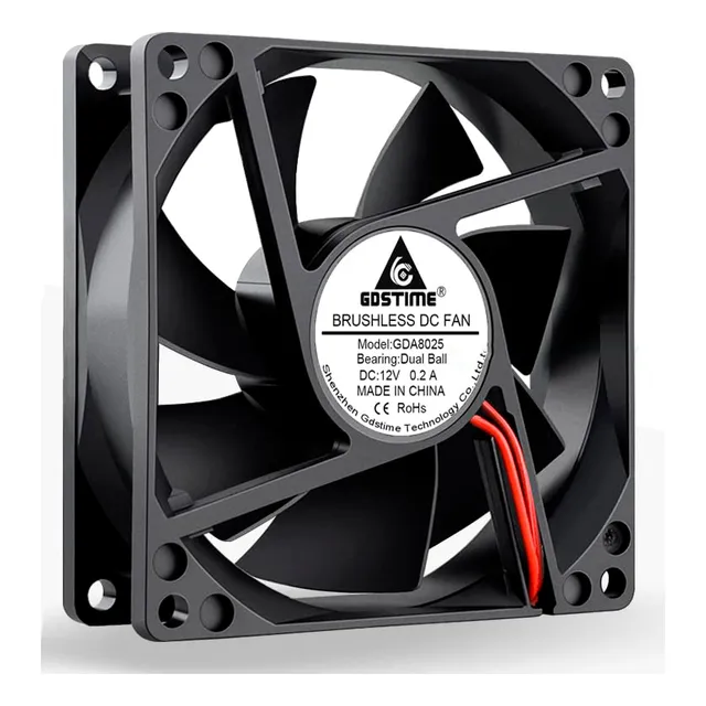 Tecneu Ventilador Axial Balero Dual Dc 12v 80x80x25mm 2800rpm 0.2A Refrigeracion