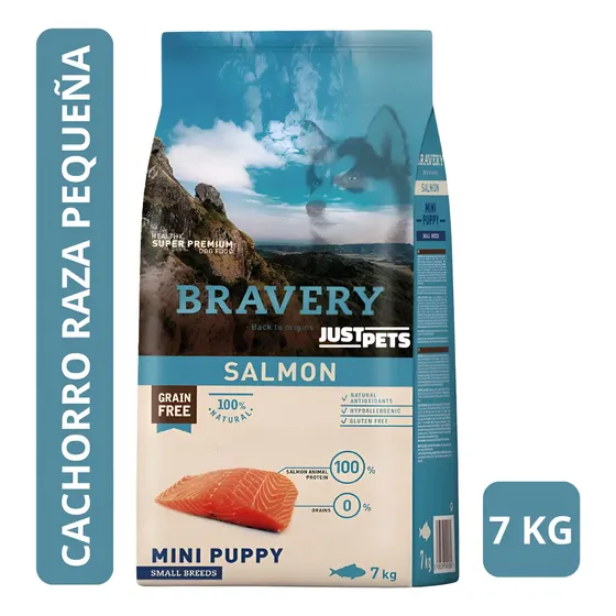 Bravery Salmón Mini Puppy 7 Kg - Cachorro Raza Pequeña | Cuotas sin interés