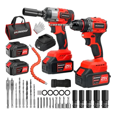 Chave De Impacto E Furadeira De Impacto Brushless 21v 520nm - Vermelho E Preto - 50 Hz/60 Hz