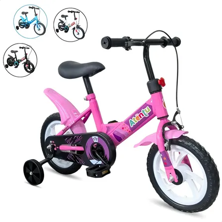 Bicicleta Infantil Aro 12 Com Rodinhas Laterais Equilíbrio Rosa S