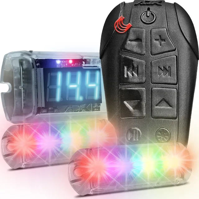 Kit Smart Control Ajk Distancia + 2 Strobos Rgb + Voltimetro