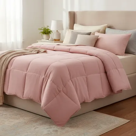 Edredom Queen Size Dupla Face Micro Percal 400 Fios Macio Rosa Liso