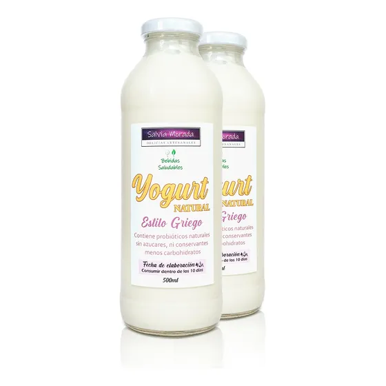 Yogurt Griego 1 Litro Natural Probiótico Sin Azúcares