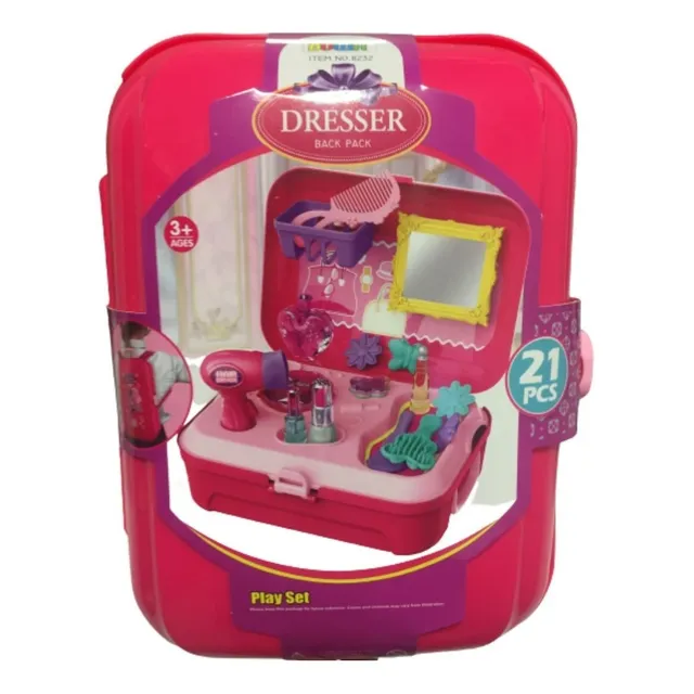 Valija Set De Belleza Y Peluqueria Juguete Nenas 21 Piezas