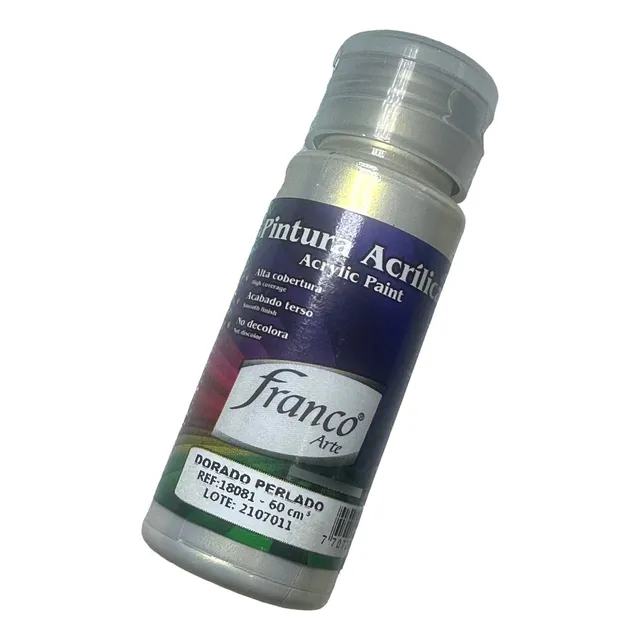 Pintura Blanca Acrilica Perlada Destellos Dorados 