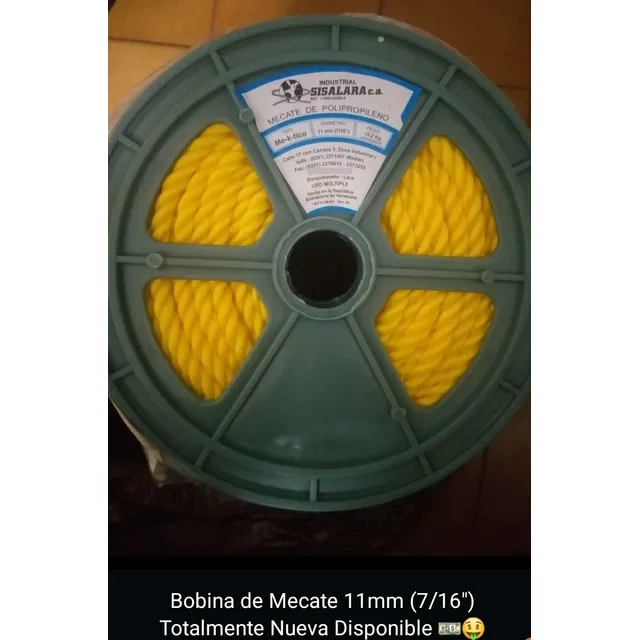 Bobina Mecate De Polipropileno  11mm (7/16 ) Sisalara