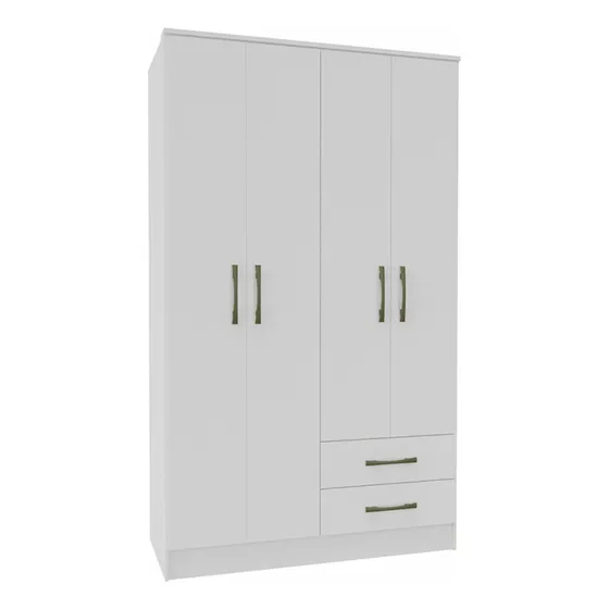 Closet Pequim 4 Puertas 2 Cajones Vekka Color Blanco