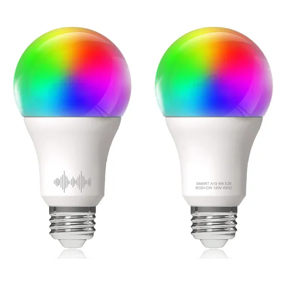 Bombillas Led A19 Smart Wifi Marca Sin Hub Modelo Rgbcw Color De La Luz