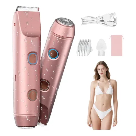 Depilador Elétrico Feminino Recarregável Indolor Dupla Cabe Rosa 127/220v