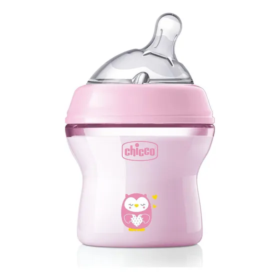 Chicco Biberón Natural Feeling 150 Ml Rosa. Recién Nacidos Color Rosa