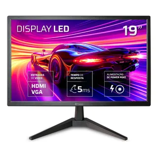 Monitor Fmaxx 19'' Led Com Hdmi Vga Vesa 100v/240v Cor Preto Mq19v Monitor Fmaxx 19'' Led Com Hdmi Vga Vesa 100v/240v Cor Preto Mq19v