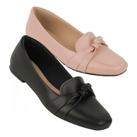 Sapatilha Mocassim Feminino Sapato Bico Quadrado Confortavel