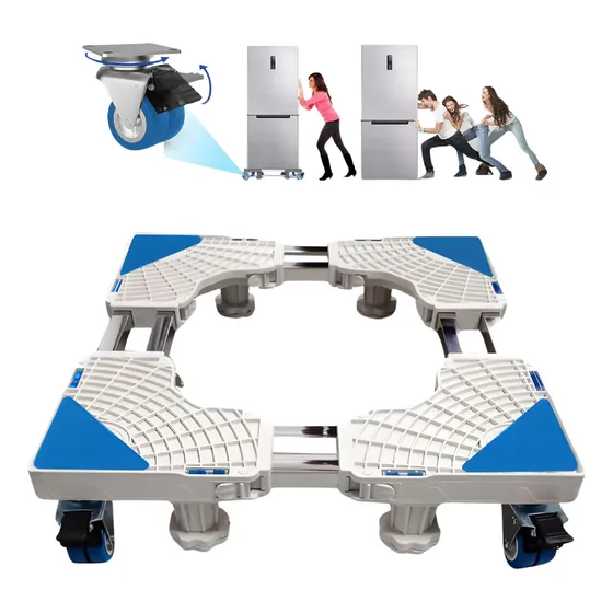 Base Soporte Móvil 360° Ajustable Para Lavadora Y Refrigerador Electrodomésticos Medida Estándar