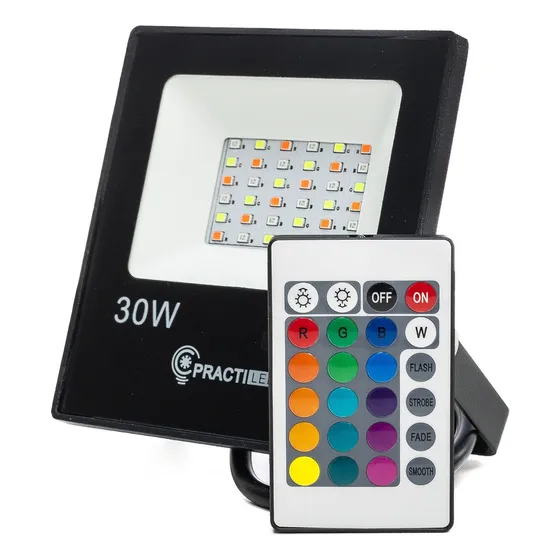 Proyector Reflector Led Rgb 30w Con Control Remoto Exterior