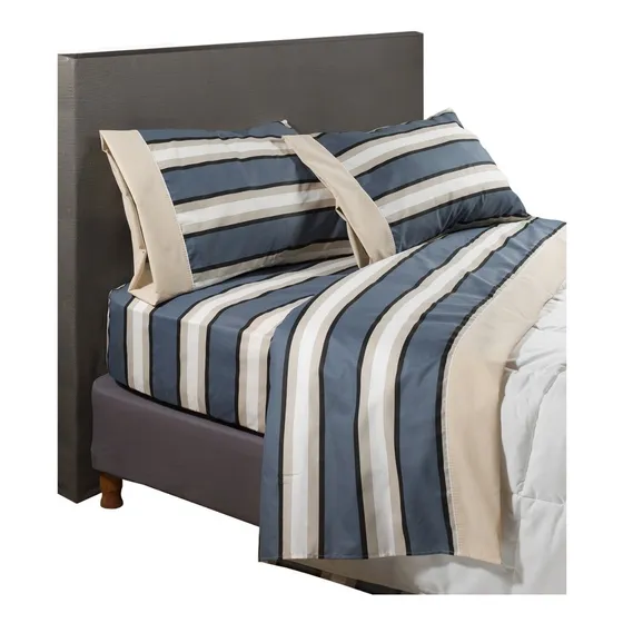 Sabanas King Size 1.80 X 2 X35 Juego Estampado Percal Oregon