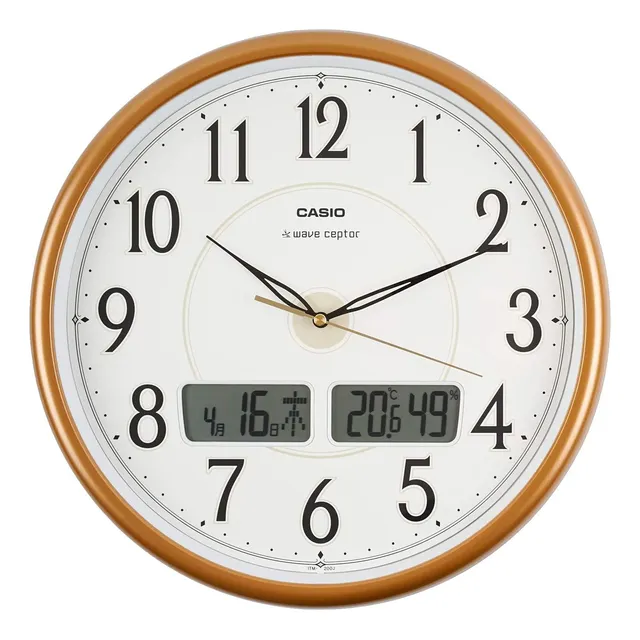 Casio Radio Reloj Pared Marron Diametro: Cm Pantalla Humedad