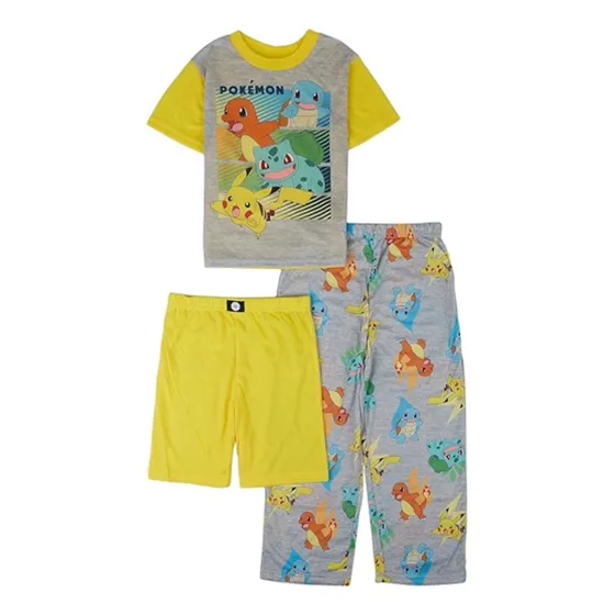 Pokemon Ropa Kanto Conjunto 3 Piezas Pijama