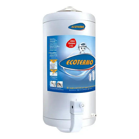 Termotanque Gas Natural Ecotermo 80L Conexión Superior Blanco