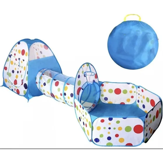 Carpa Tunel Con Piscina Para Pelotas Y Casita Para Jugar