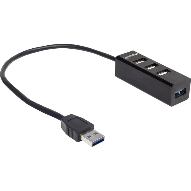 Hub Usb Manhattan 163828 1 Puerto Usb 3.0 3 Pueros Usb 2.0