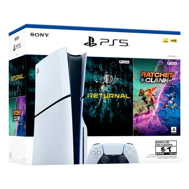 Playstation 5 Ps5 Slim 1tb Lectora Disco + 2 Juegos Físicos
