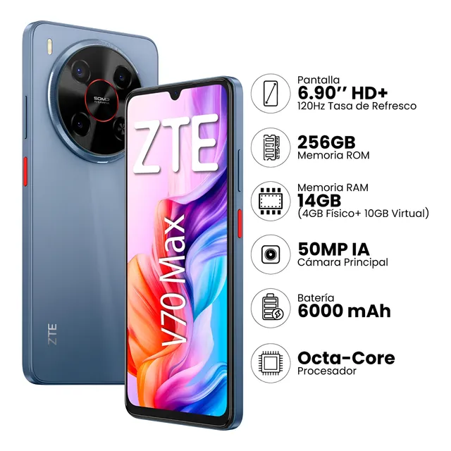 Celular Zte Blade V70 Max 256gb 4gb+10gb Virtual Gris