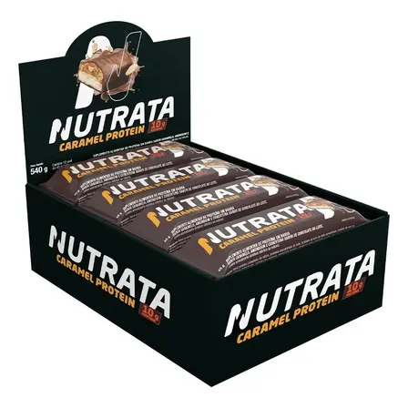Nutrata Caramel Protein 45g display com 12 barras - Caramel