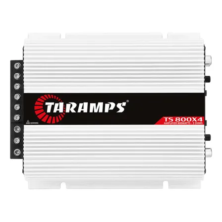 Modulo Taramps Ts 800 Rms Ts800x4 2 Ohms Amplificador 800w Entrada Rca E Fio T800 4 Canais Som Automotivo Prata/preto