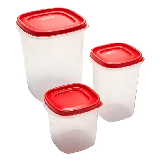 Organizadores Envases Plásticos Rubbermaid Despensa X3 Color Rojo