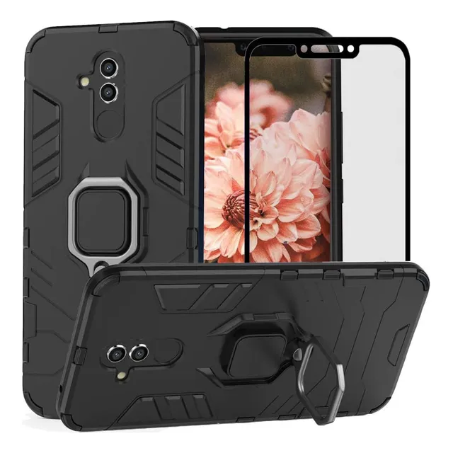 Funda Uso Rudo Absorción Carcasa Para Mate 20 Lite+mica Negro Huawei Mate 20 Lite