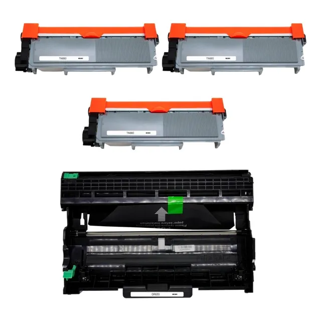 Kit 3 Toner Tn660 Y Tambor Dr630 Brother 2520 2540 Tinta Negro