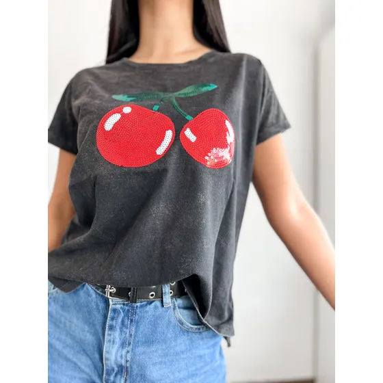 Remera Mujer Estampada Con Brillo Sc Mayorista Algodón