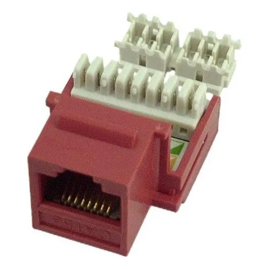 50 4 Pair Cat5e Red Keystone Jacks Color Rojo